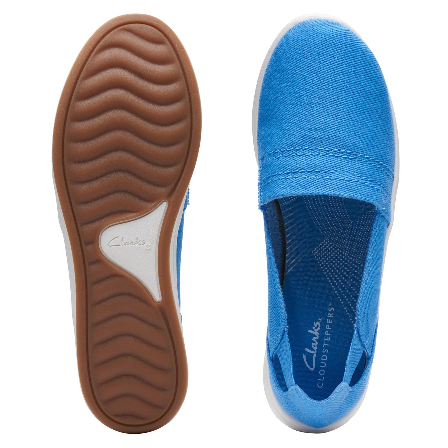 Peltz Shoes  Women's Clarks Breeze Step Slip-On BLUE 26165292