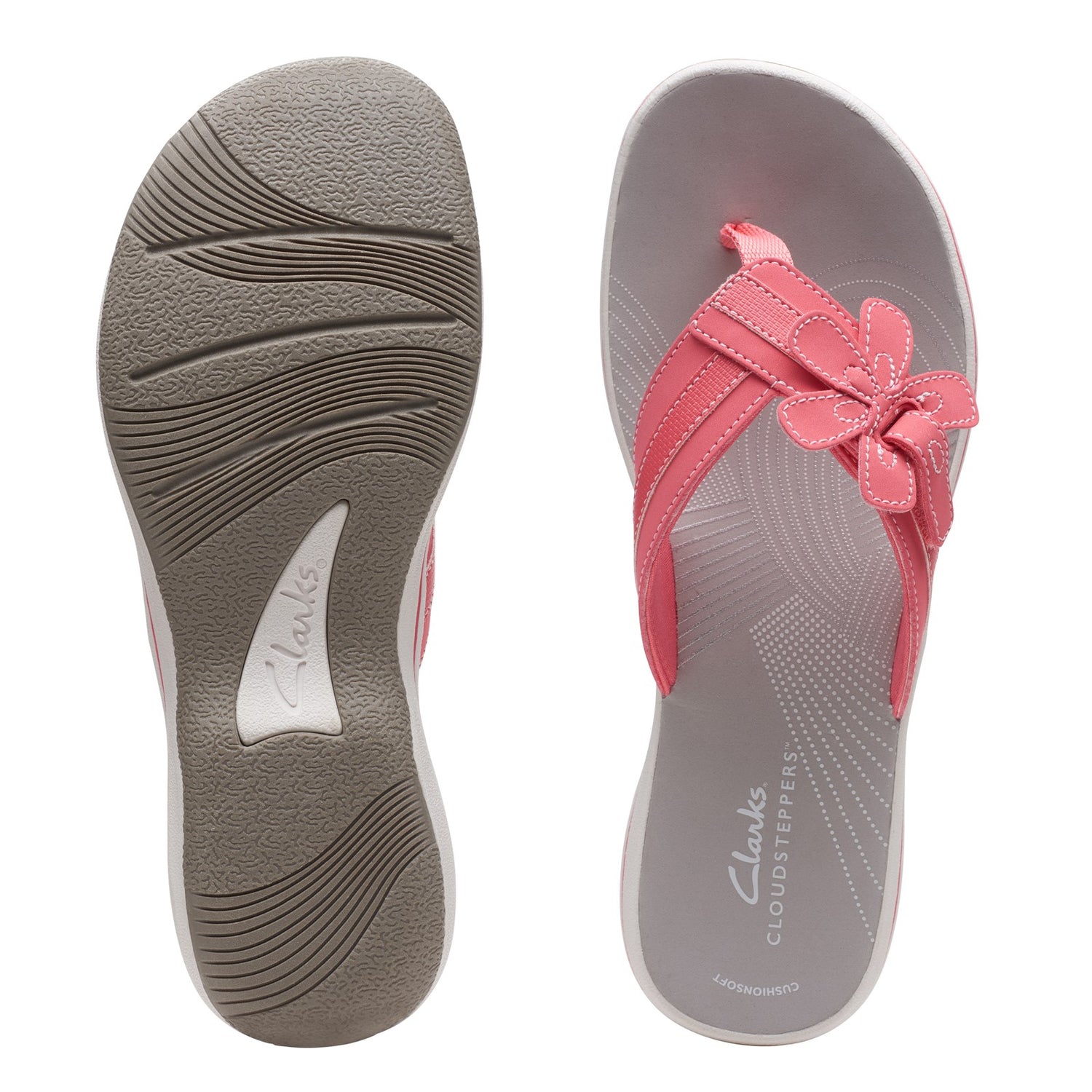 Peltz Shoes  Women's Clarks Brinkley Flora Sandal CORAL 26165325
