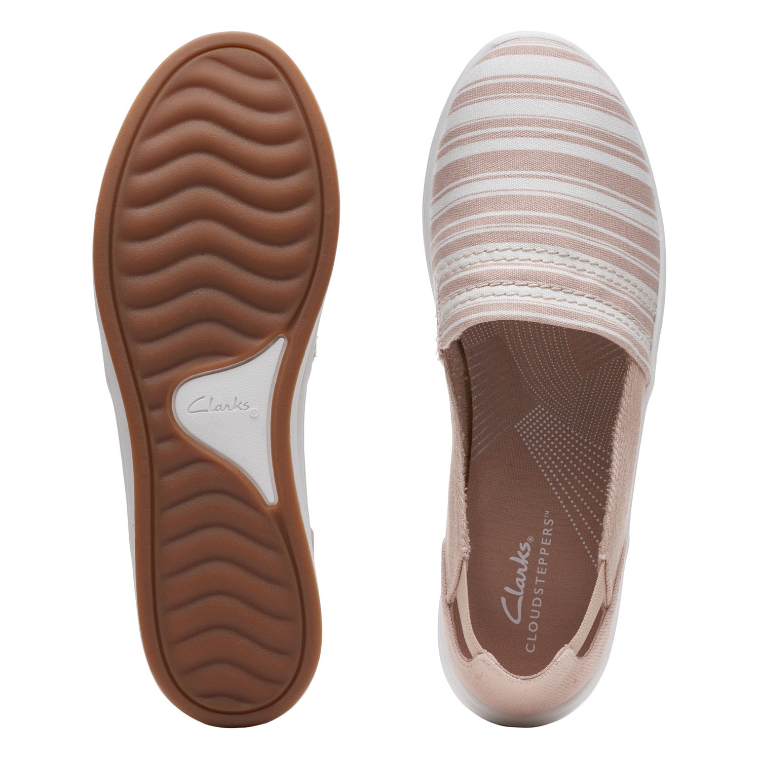 Peltz Shoes  Women's Clarks Breeze Step Slip-On TAUPE 26165376
