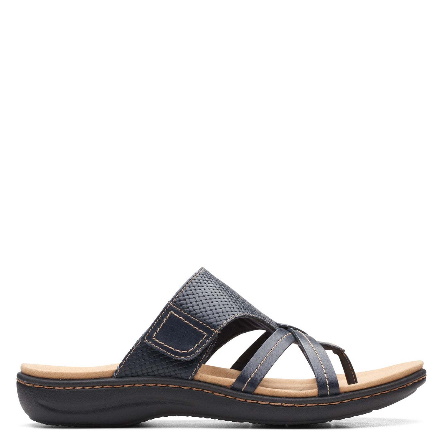 Peltz Shoes  Women's Clarks Laurieann Edge Sandal NAVY 26165387