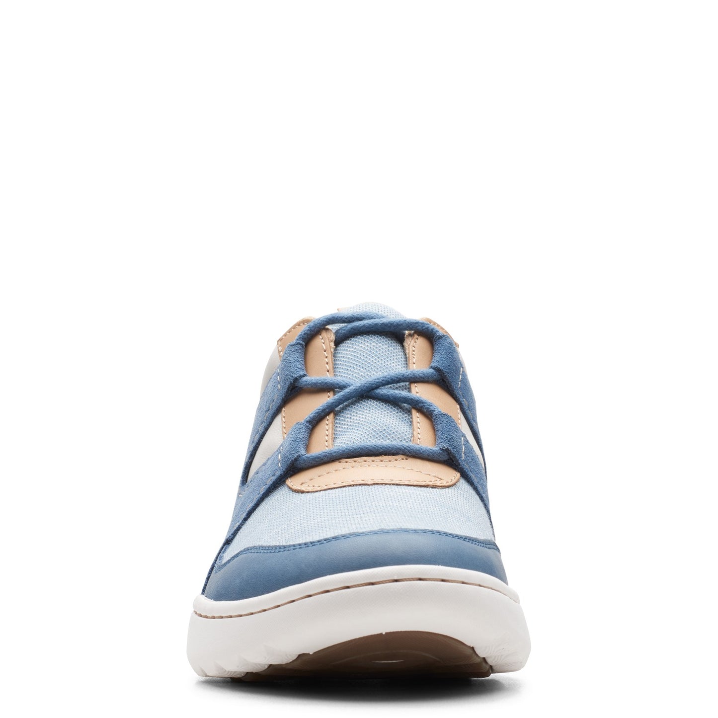 Peltz Shoes  Women's Clarks Teagan Lace Sneaker BLUE GRAY 26166254