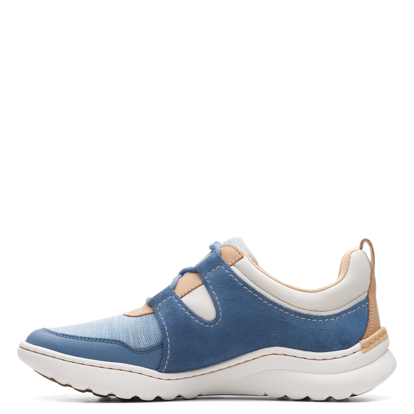 Peltz Shoes  Women's Clarks Teagan Lace Sneaker BLUE GRAY 26166254
