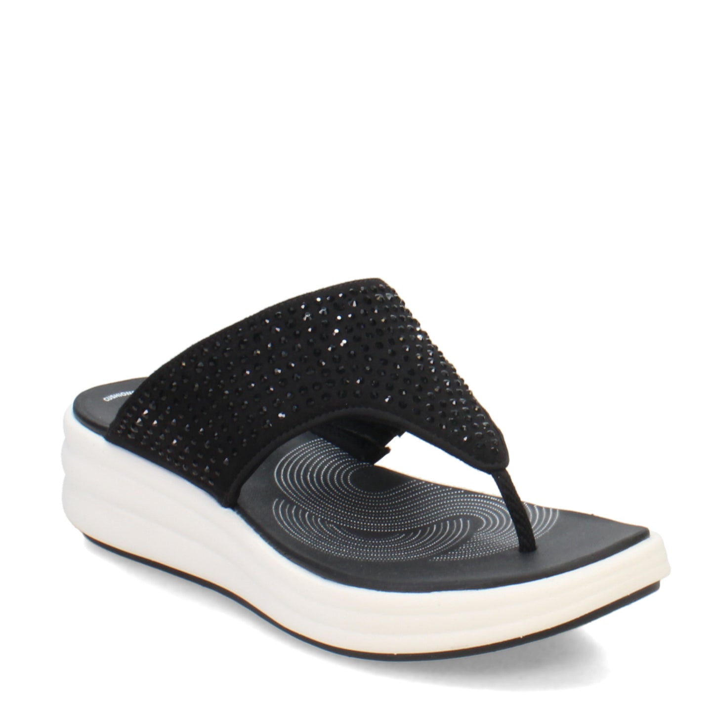Peltz Shoes  Women's Clarks Drift Jaunt Sandal BLACK 26166266