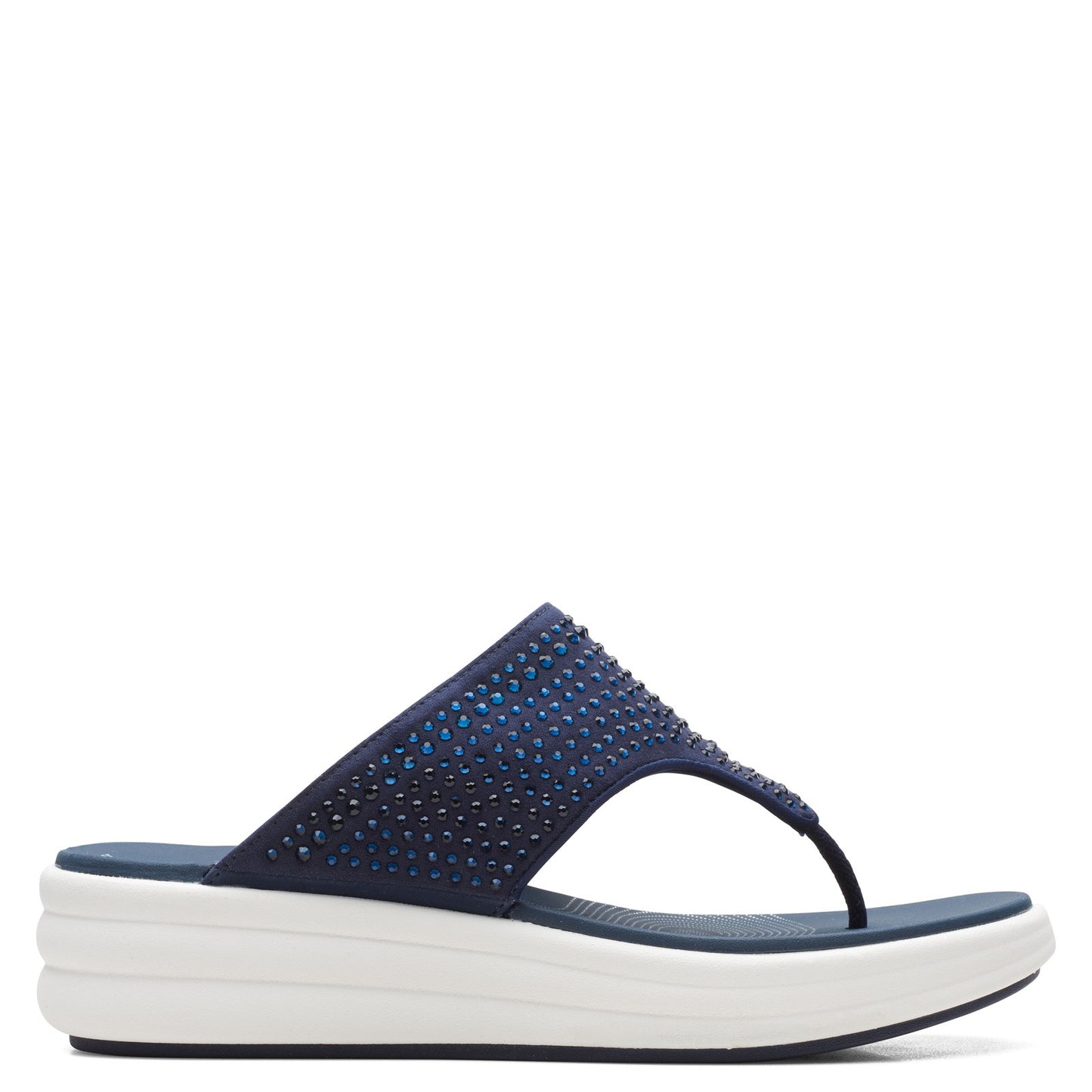 Peltz Shoes  Women's Clarks Drift Jaunt Sandal NAVY 26166278