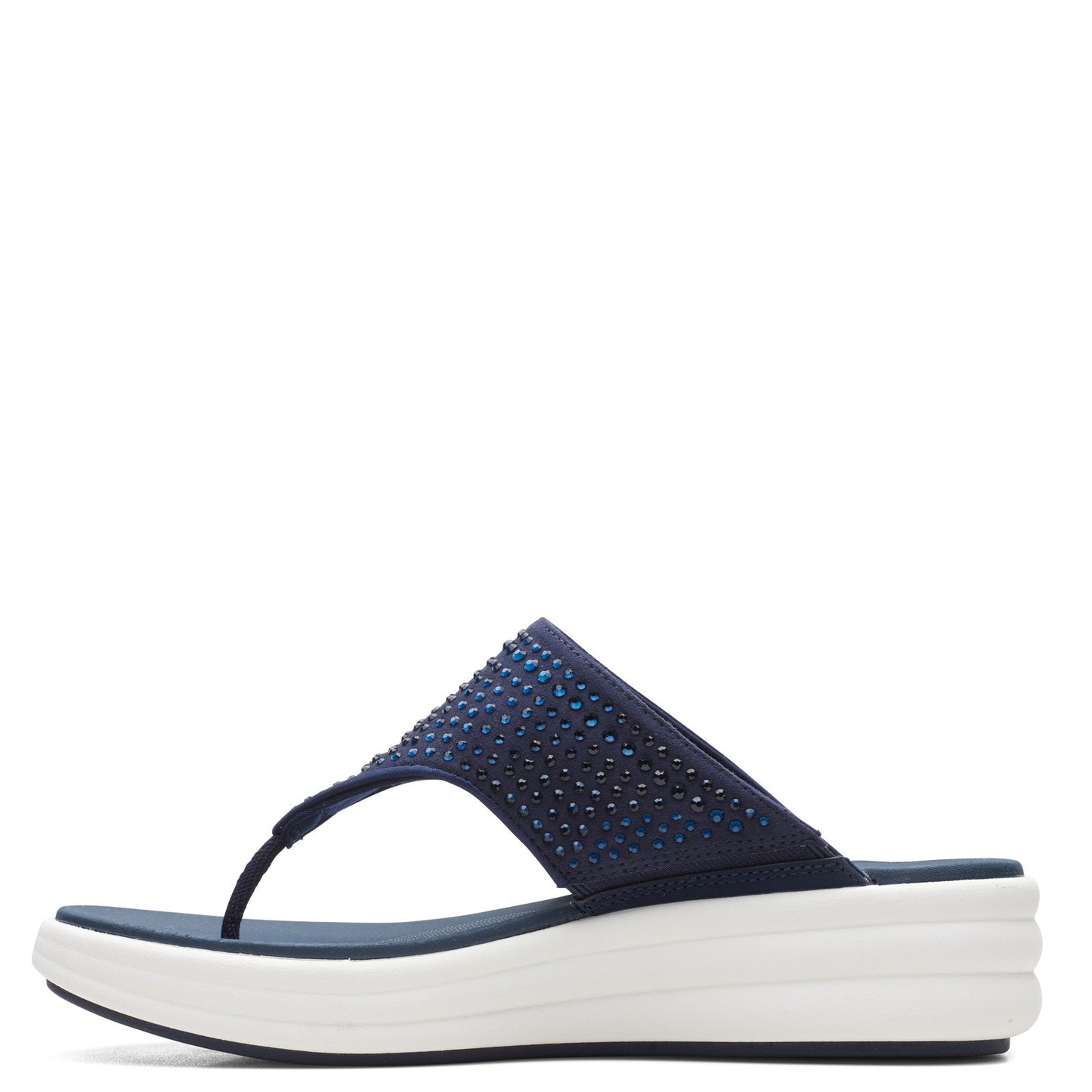 Peltz Shoes  Women's Clarks Drift Jaunt Sandal NAVY 26166278