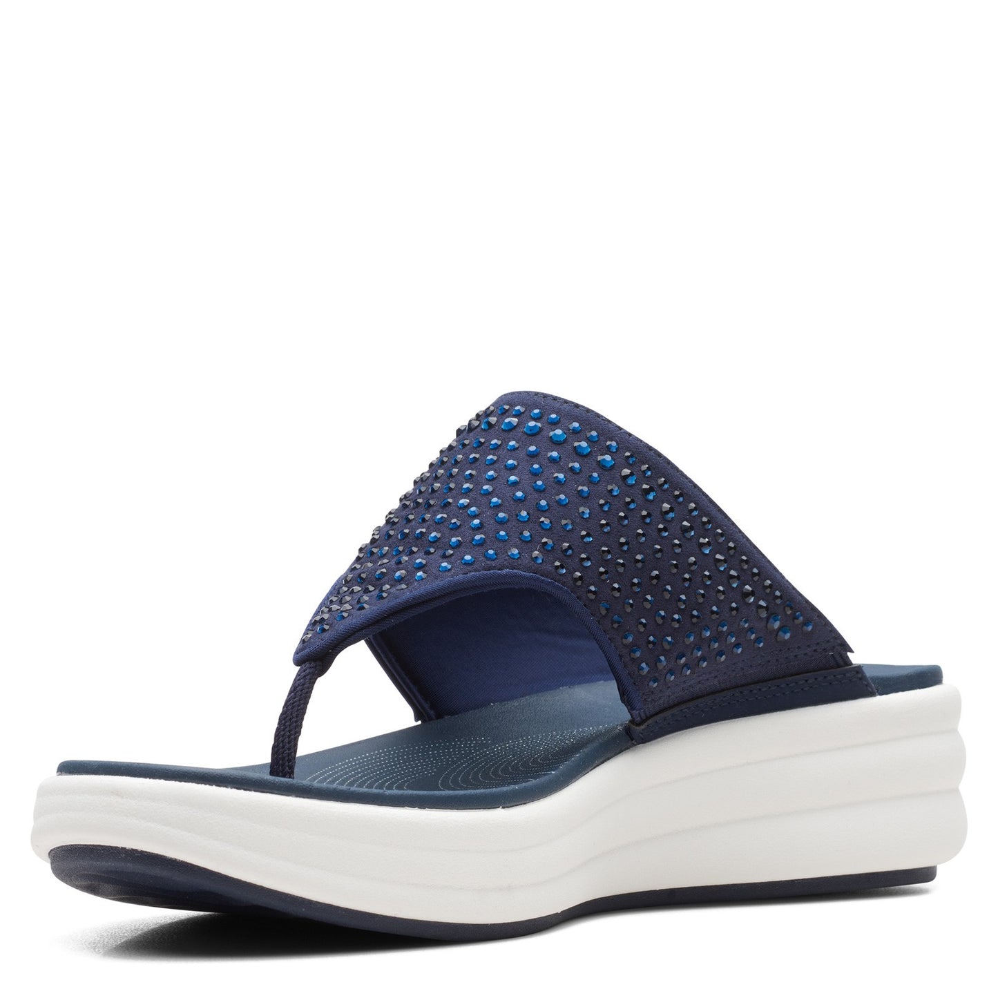 Peltz Shoes  Women's Clarks Drift Jaunt Sandal NAVY 26166278