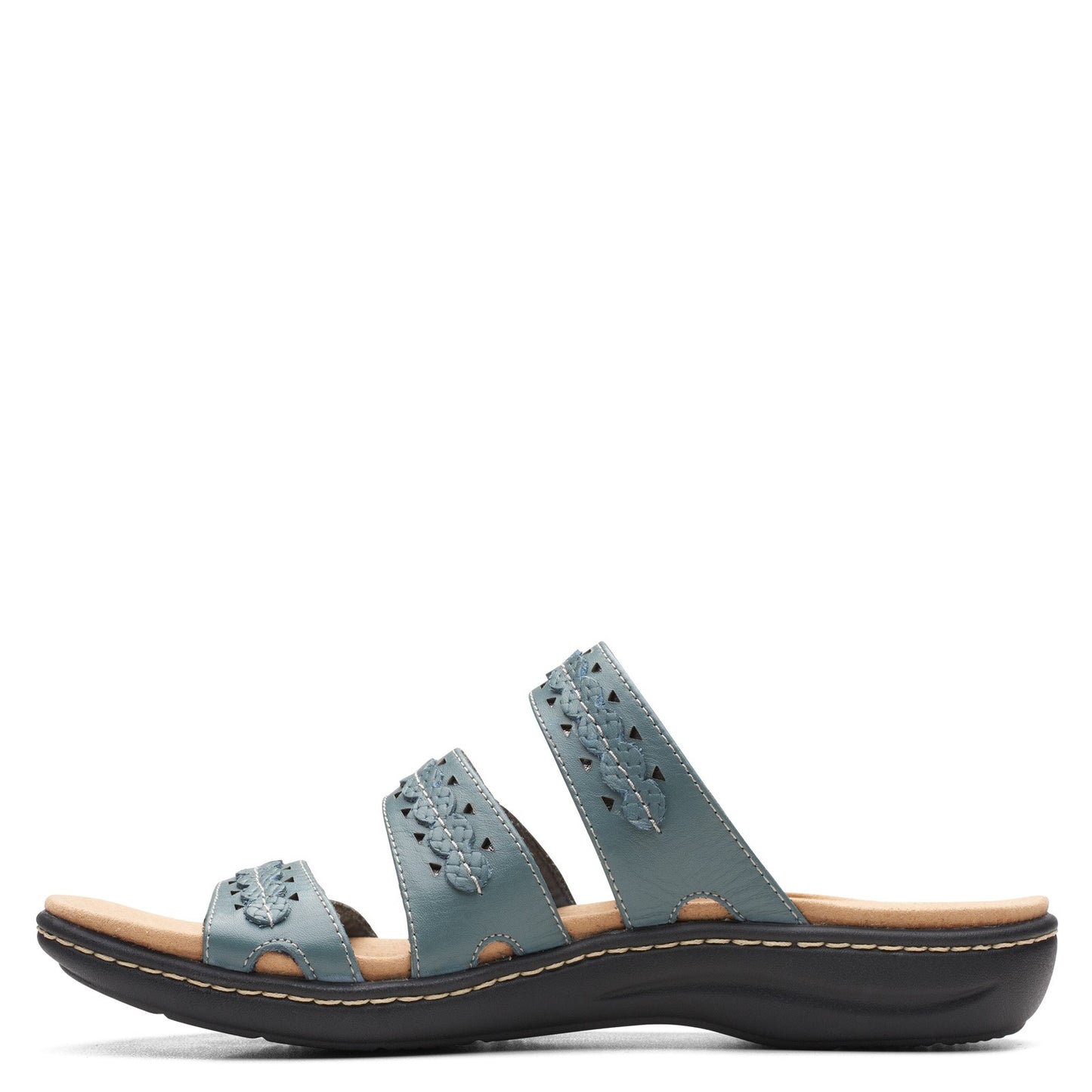 Peltz Shoes  Women's Clarks Laurieann Cove Sandal BLUE GRAY 26166494
