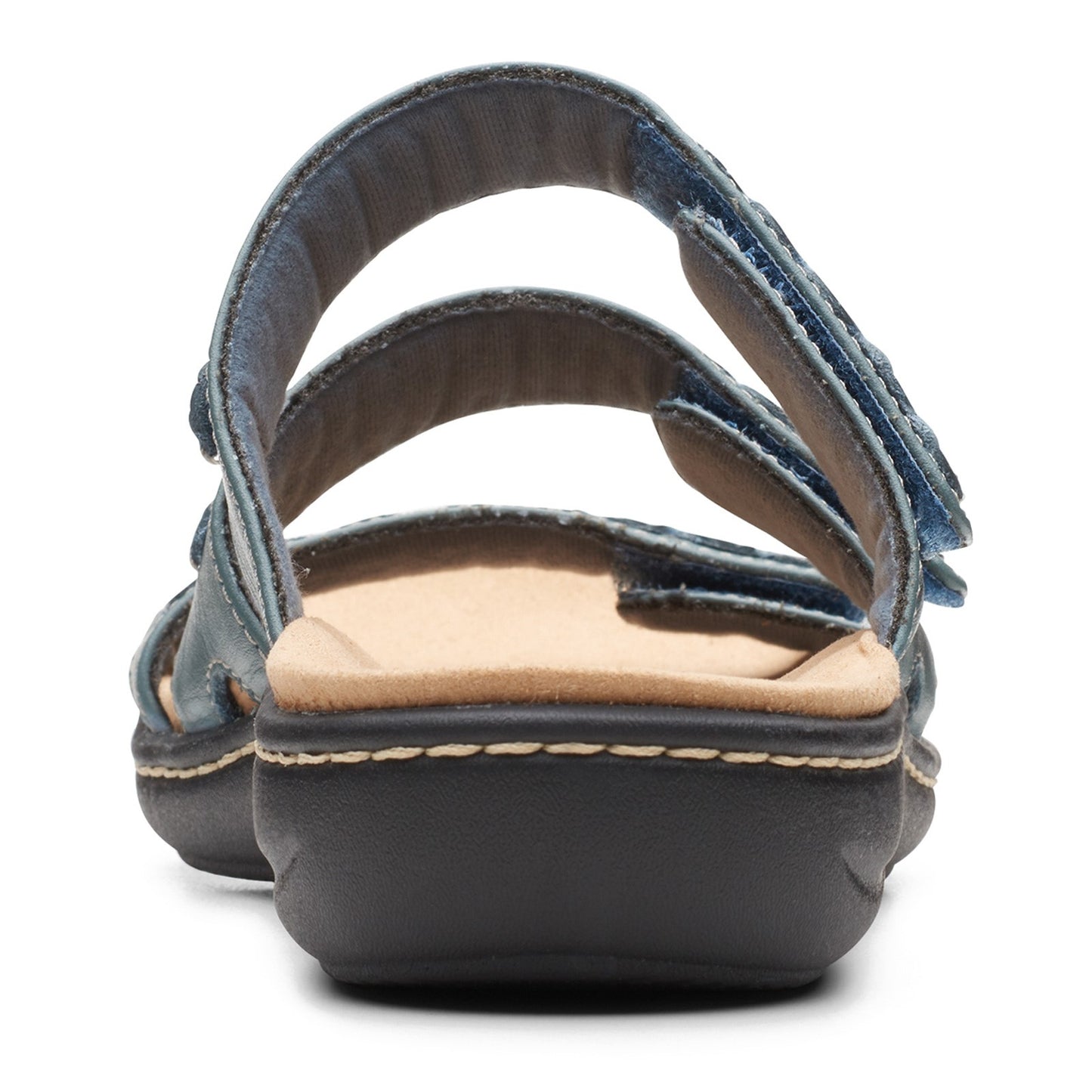 Peltz Shoes  Women's Clarks Laurieann Cove Sandal BLUE GRAY 26166494