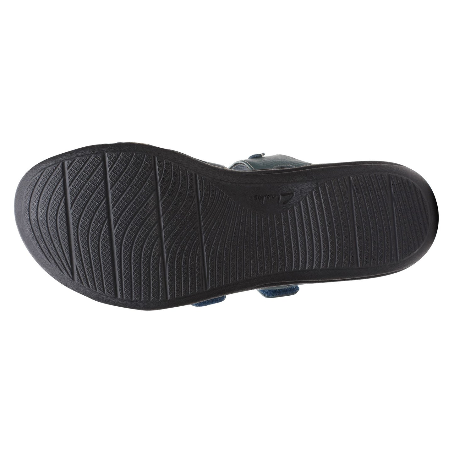 Peltz Shoes  Women's Clarks Laurieann Cove Sandal BLUE GRAY 26166494