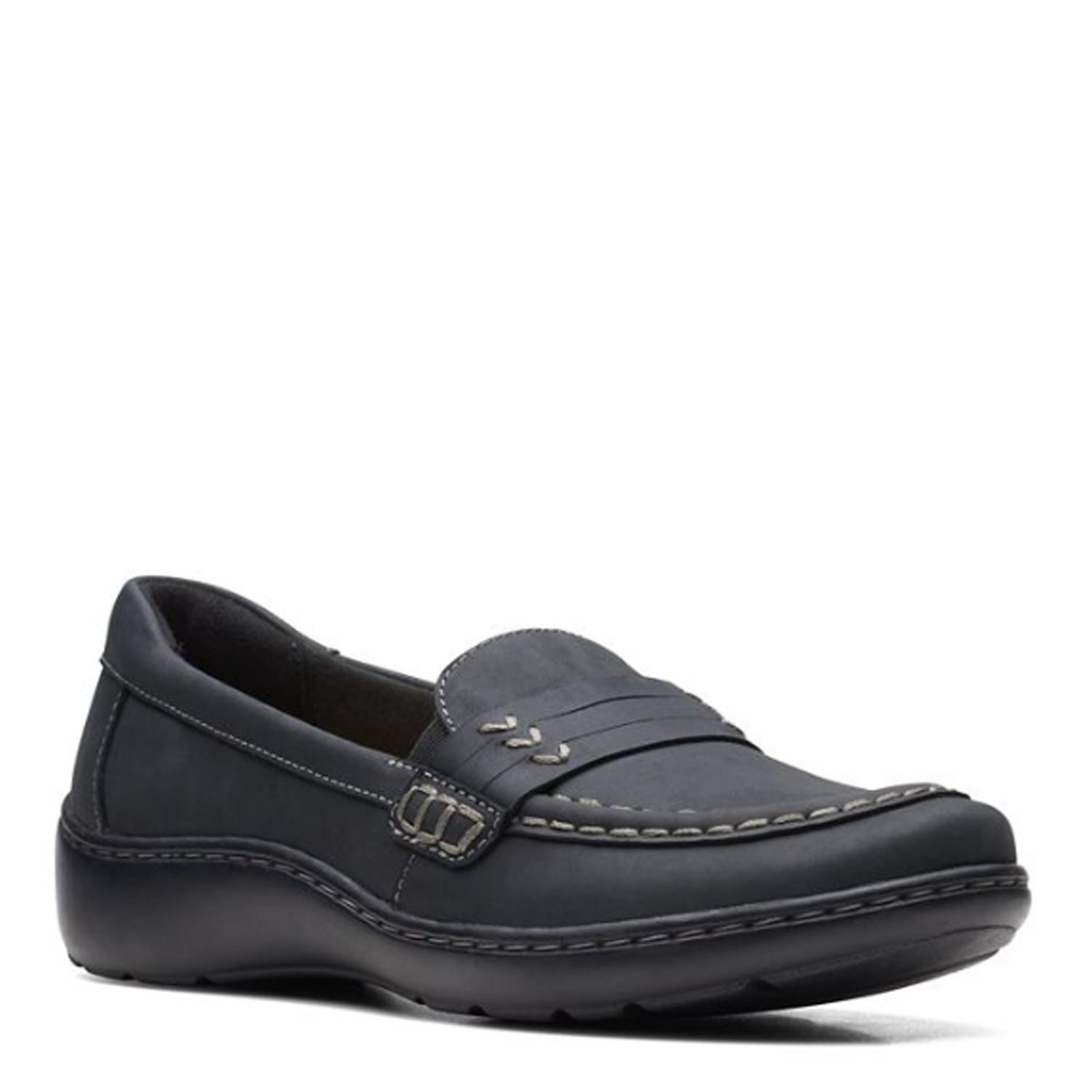 Peltz Shoes  Women's Clarks Cora Ashly Slip-On BLACK 26167509
