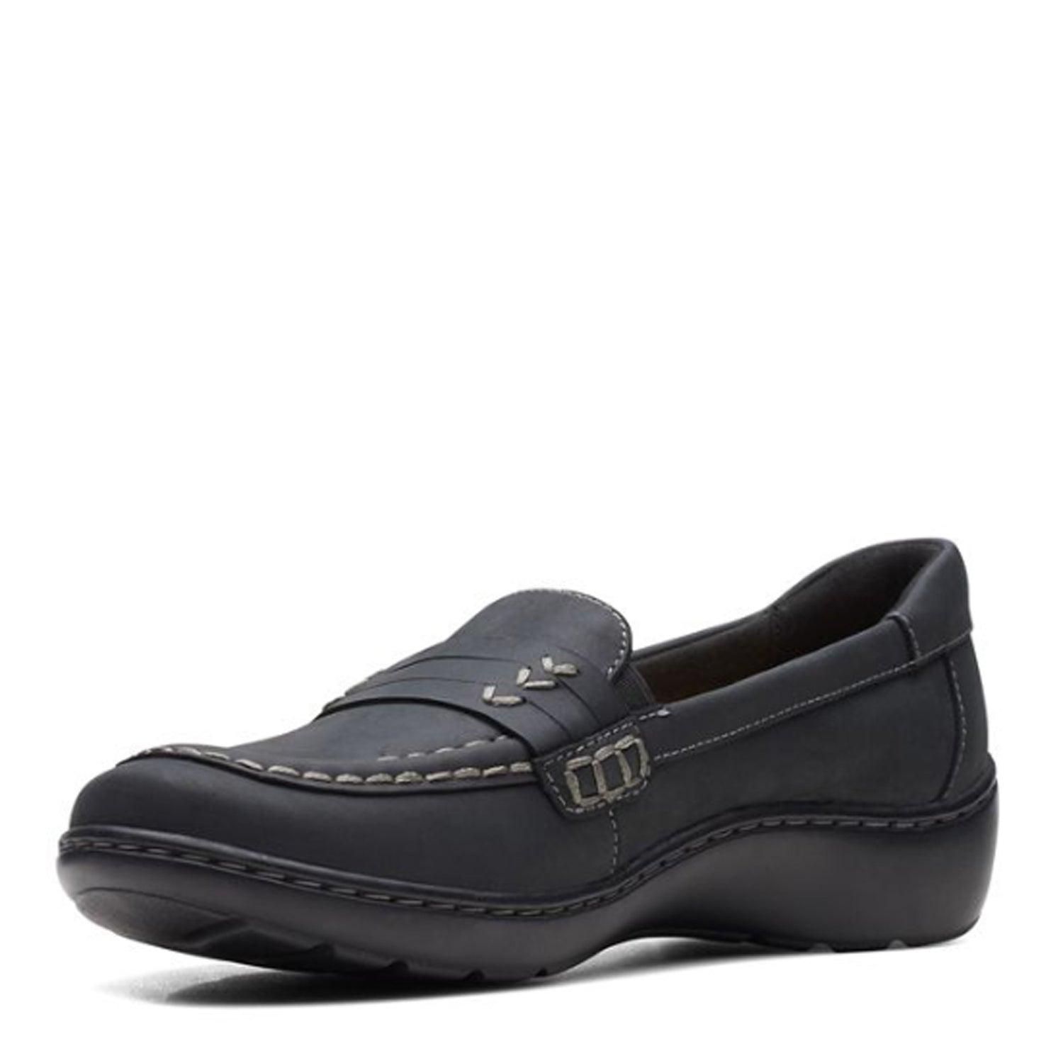 Peltz Shoes  Women's Clarks Cora Ashly Slip-On BLACK 26167509