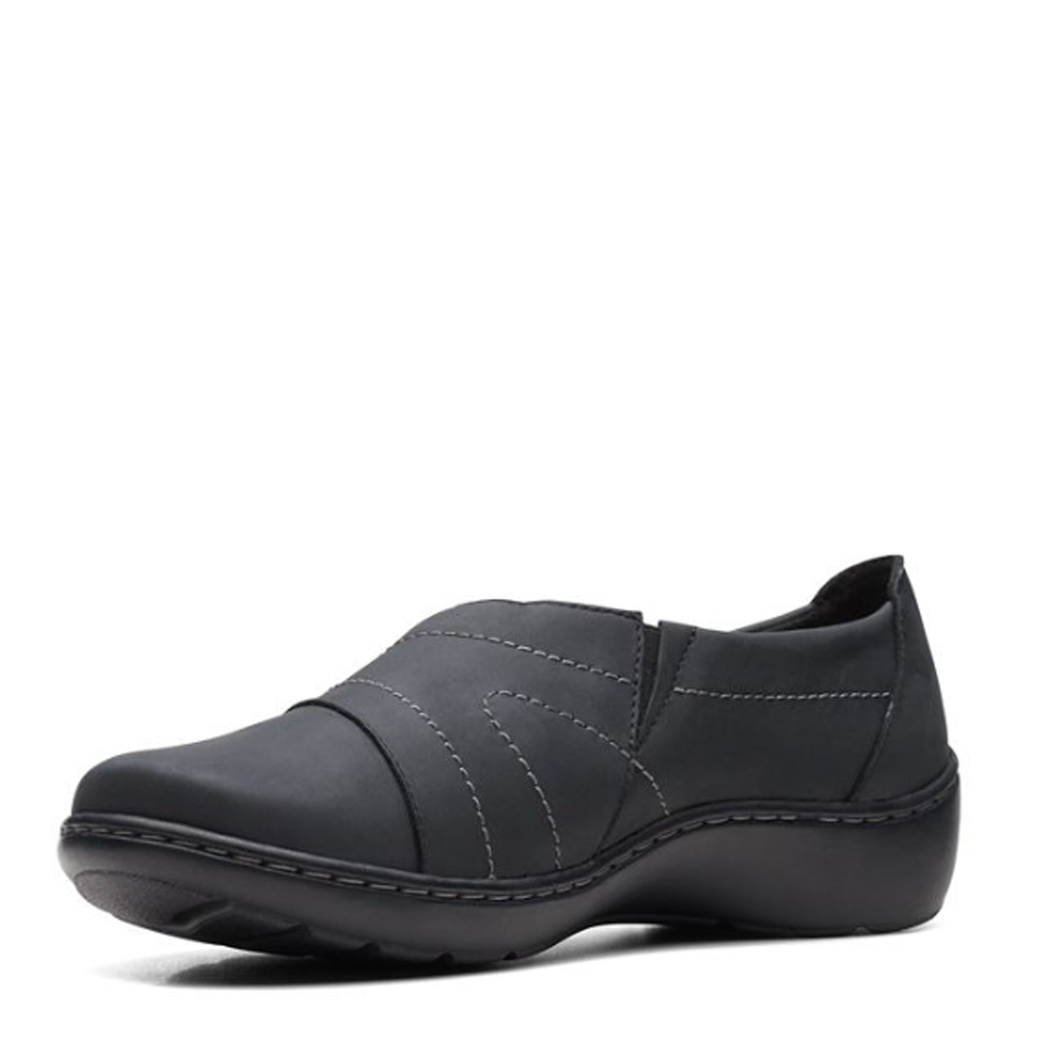 Peltz Shoes  Women's Clarks Cora Edge Slip-On BLACK 26167552