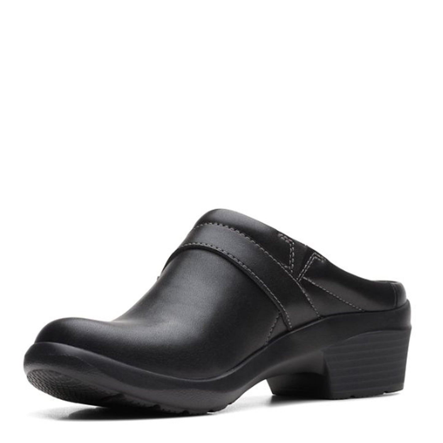 Peltz Shoes  Women's Clarks Angie Mist Clog BLACK 26167638