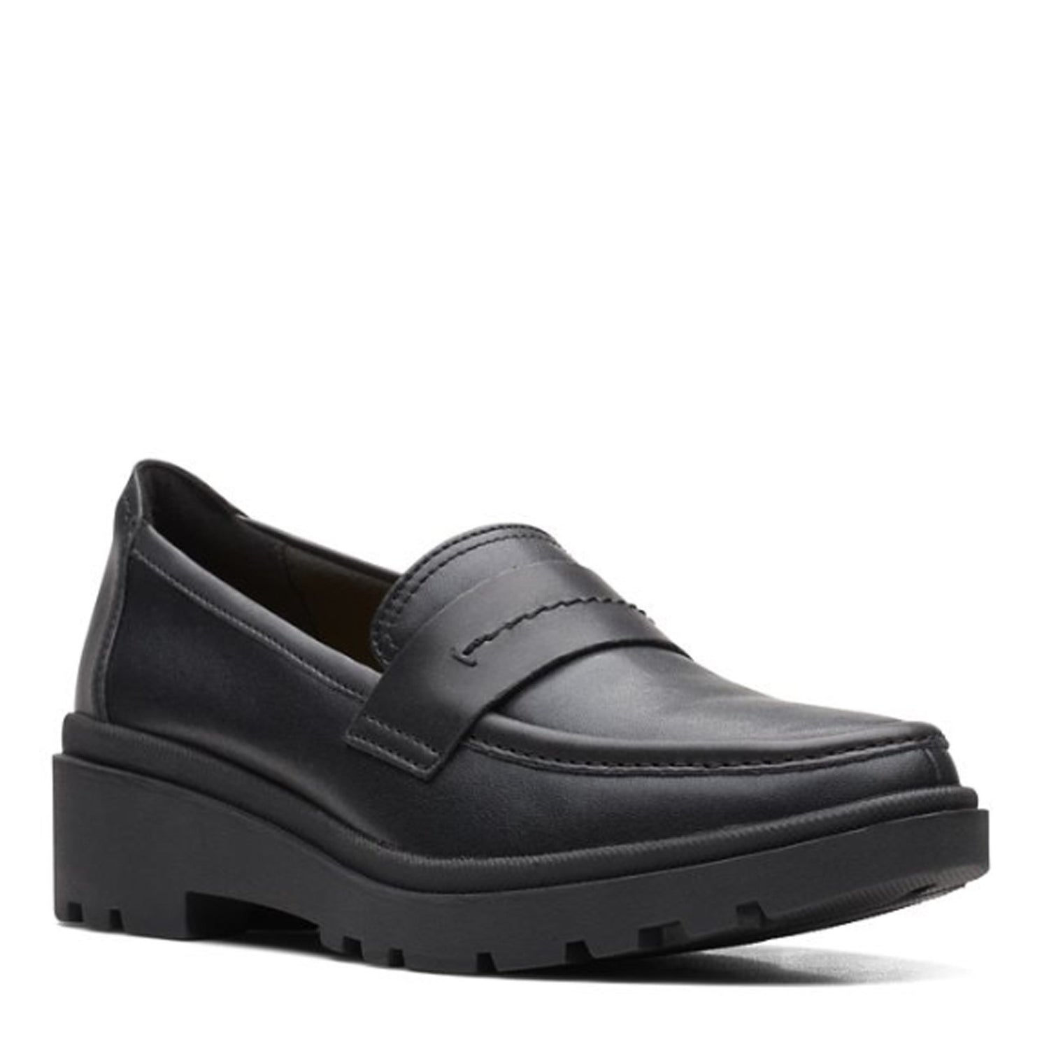 Peltz Shoes  Women's Clarks Calla Ease Loafer BLACK 26167686