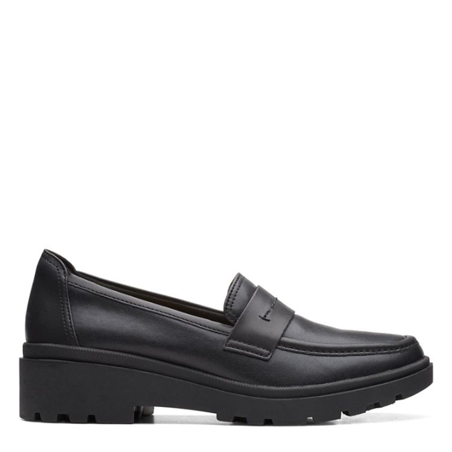 Peltz Shoes  Women's Clarks Calla Ease Loafer BLACK 26167686