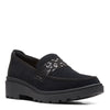 Peltz Shoes  Women's Clarks Calla Ease Loafer BLACK SUEDE 26167687
