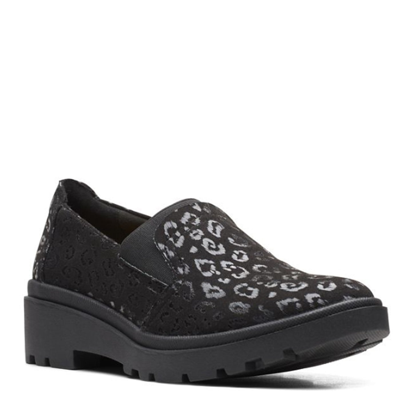 Peltz Shoes  Women's Clarks Calla Rae Loafer BLACK FABRIC 26167688