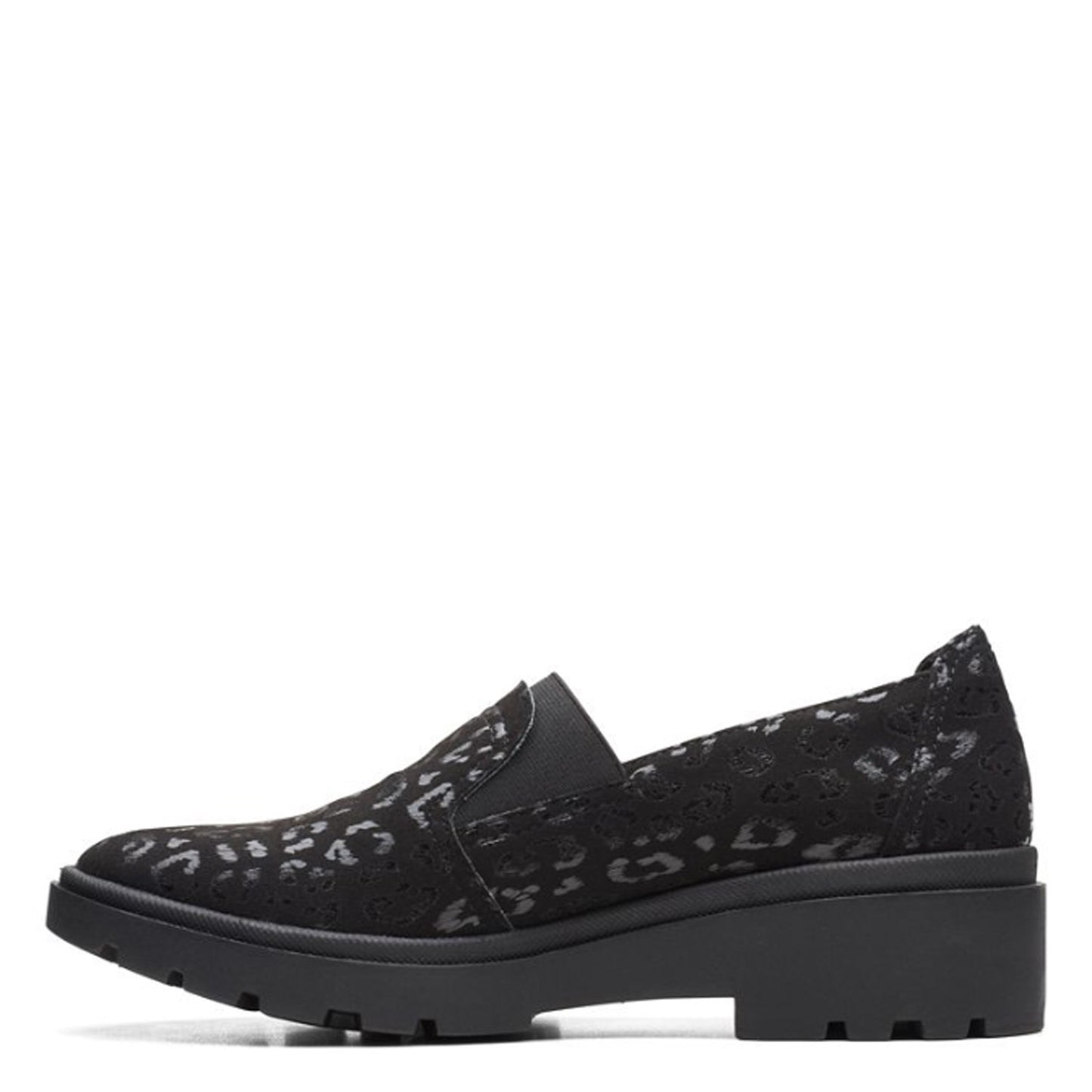 Peltz Shoes  Women's Clarks Calla Rae Loafer BLACK FABRIC 26167688