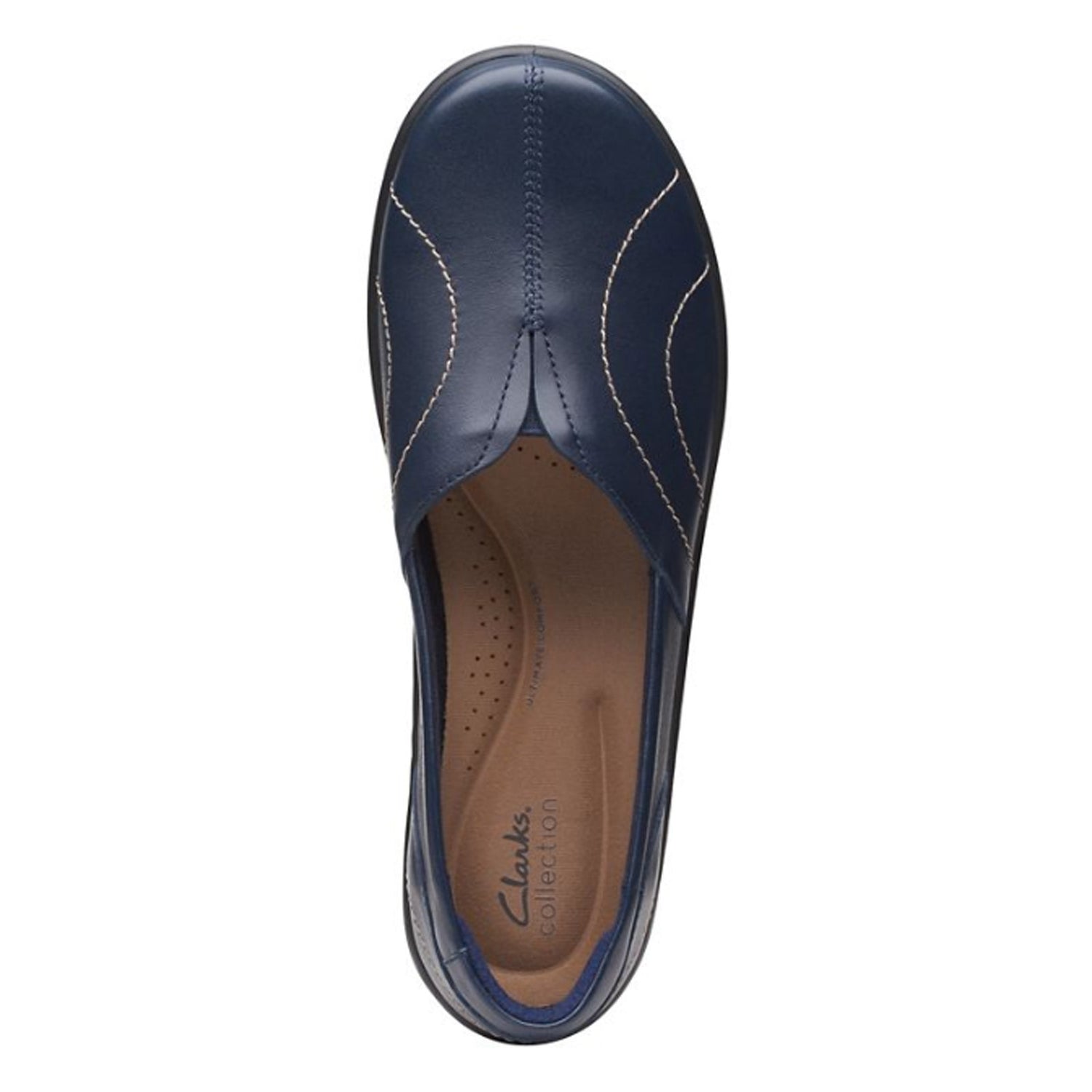 Peltz Shoes  Women's Clarks Cora Meadow Slip-On NAVY 26167755