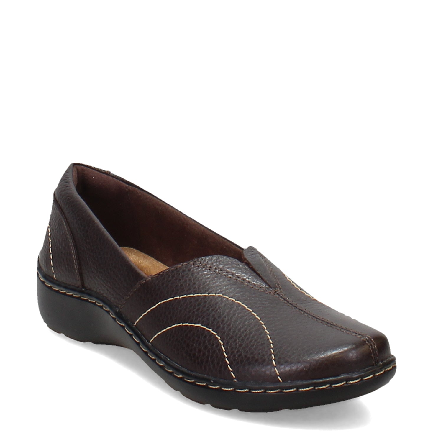 Clarks Womens Cora Meadow Dark Brown Leather Size 8.5