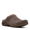 Peltz Shoes  Women's Clarks Roseville Echo Clog TAUPE SUEDE 26167832