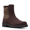 Peltz Shoes  Women's Clarks Opal Sky Boot BROWN SUEDE 26167848
