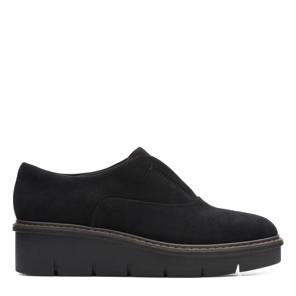 Women's Clarks Airabell Sky Slip-On BLACK SUEDE 26168598