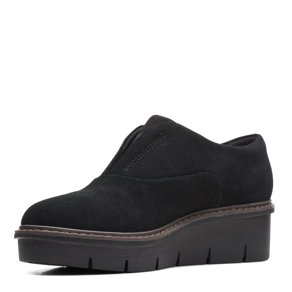 Women's Clarks Airabell Sky Slip-On BLACK SUEDE 26168598