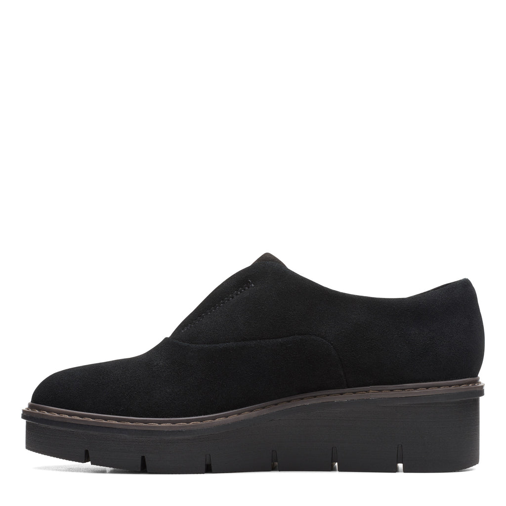 Women's Clarks Airabell Sky Slip-On BLACK SUEDE 26168598