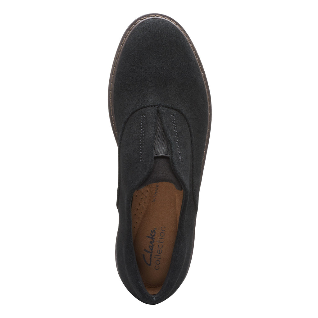 Women's Clarks Airabell Sky Slip-On BLACK SUEDE 26168598
