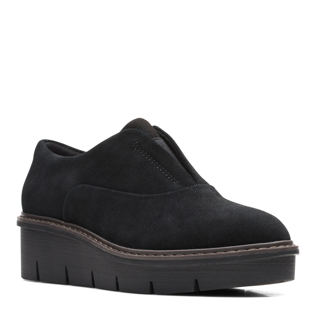 Women's Clarks Airabell Sky Slip-On BLACK SUEDE 26168598