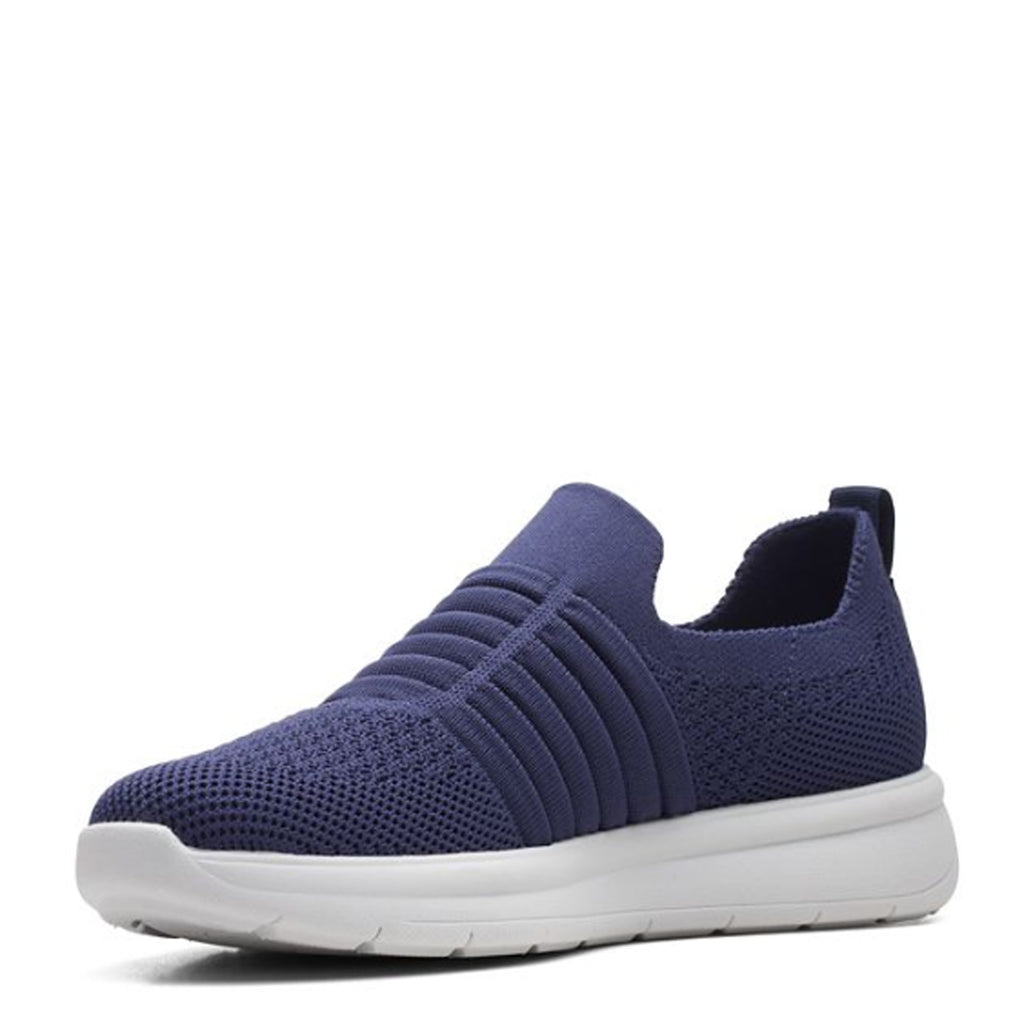 Peltz Shoes  Women's Clarks Ezera Walk Sneaker DARK NAVY 26169415