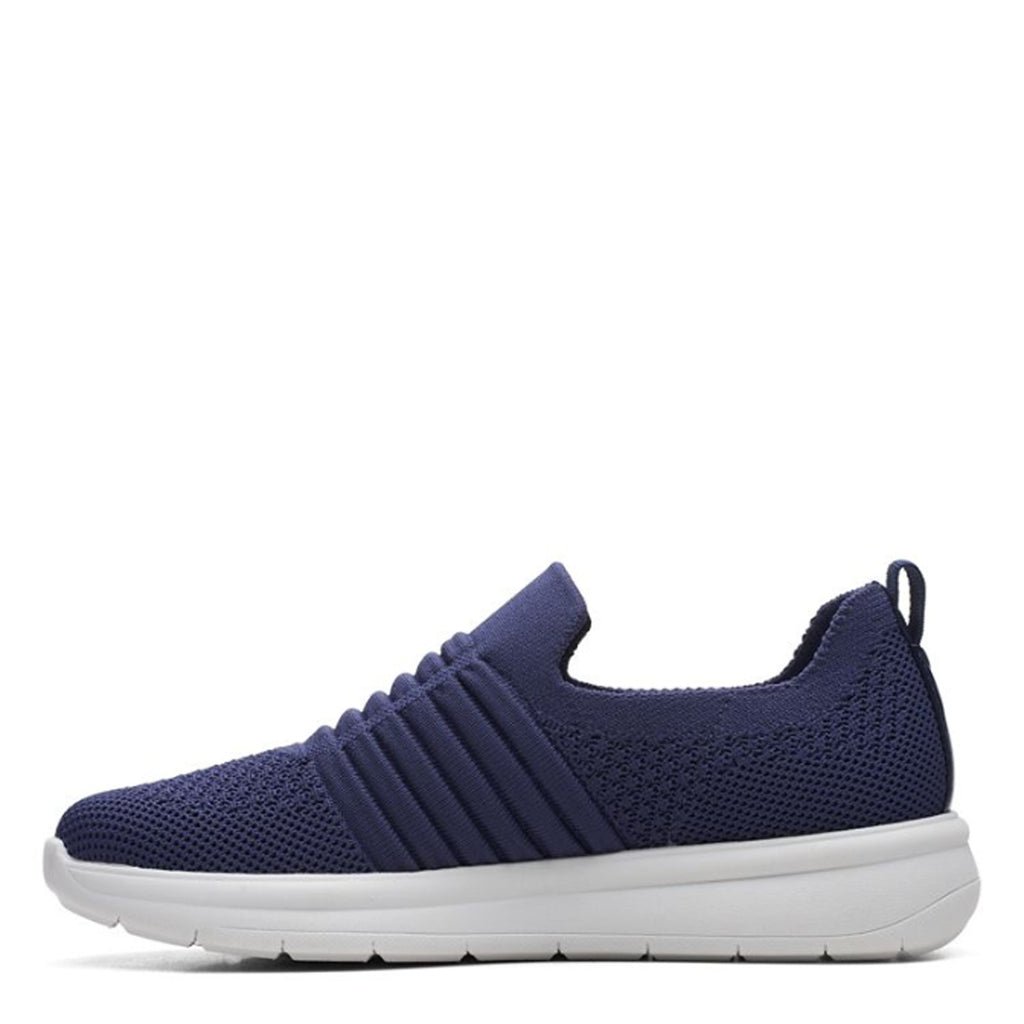 Peltz Shoes  Women's Clarks Ezera Walk Sneaker DARK NAVY 26169415