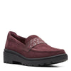 Peltz Shoes  Women's Clarks Calla Ease Loafer BURGUNDY SUEDE 26169473