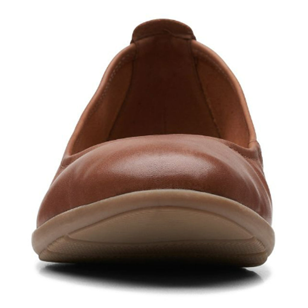 Women's Clarks Jenette Ease Flat TAN SOLID 26169483