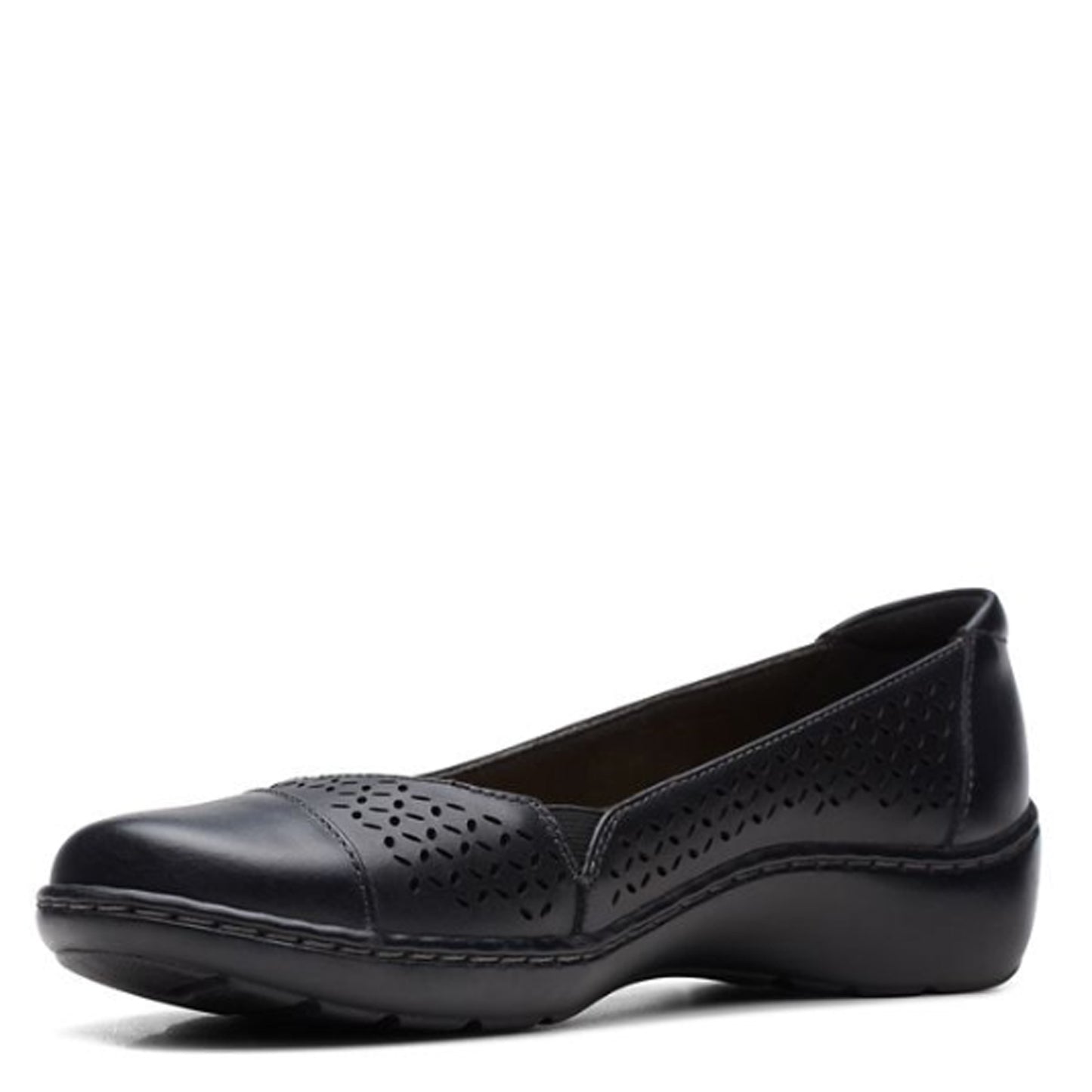 Peltz Shoes  Women's Clarks Cora Iris Slip-On BLACK 26170463