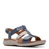 Peltz Shoes  Women's Clarks Kitly Step Sandal Denim Beige Mix 26170990