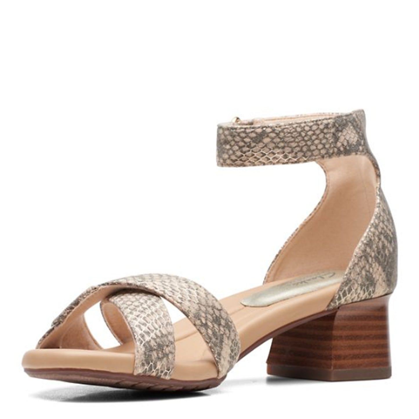 Peltz Shoes  Women's Clarks Desirae Lily Sandal BEIGE 26171174