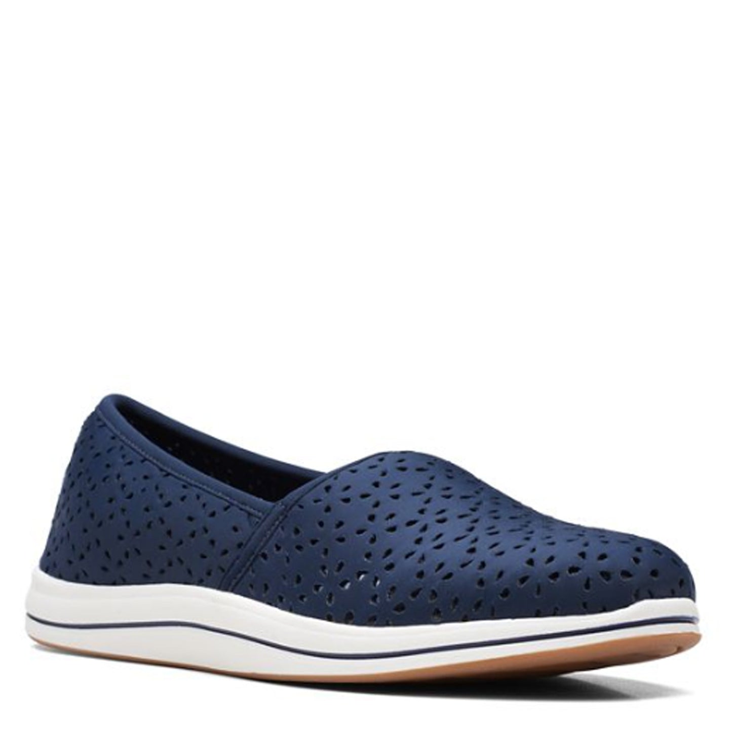 Peltz Shoes  Women's Clarks Breeze Emily Slip-On NAVY 26171360
