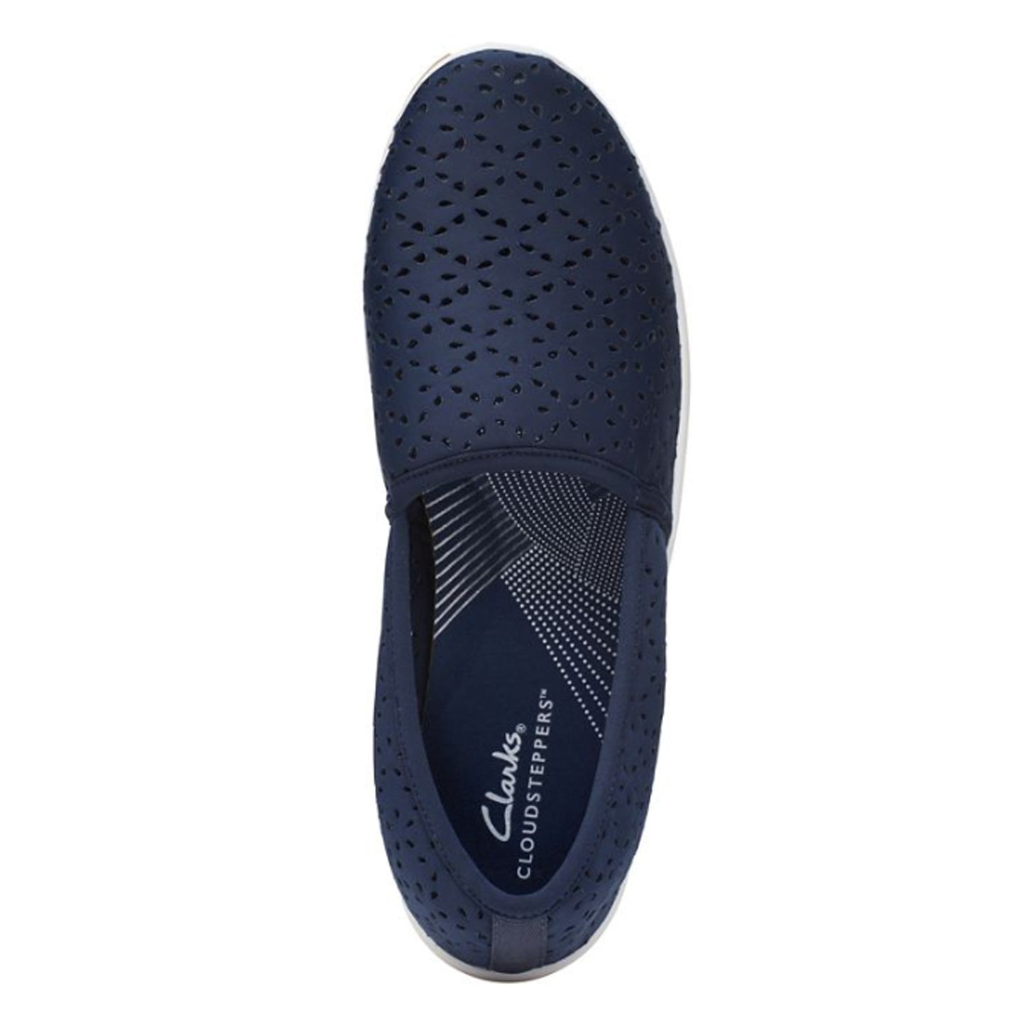 Peltz Shoes  Women's Clarks Breeze Emily Slip-On NAVY 26171360