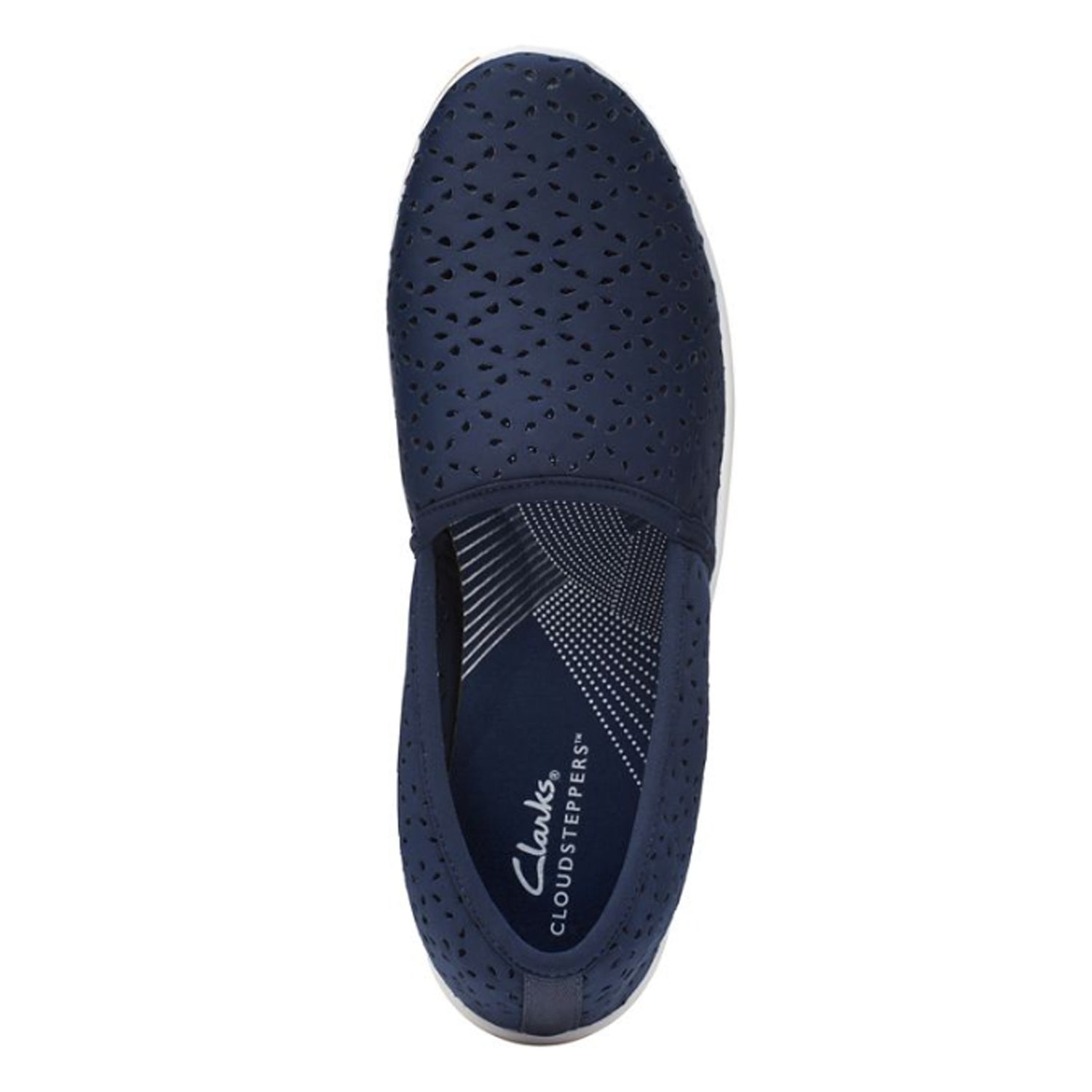 Peltz Shoes  Women's Clarks Breeze Emily Slip-On NAVY 26171360