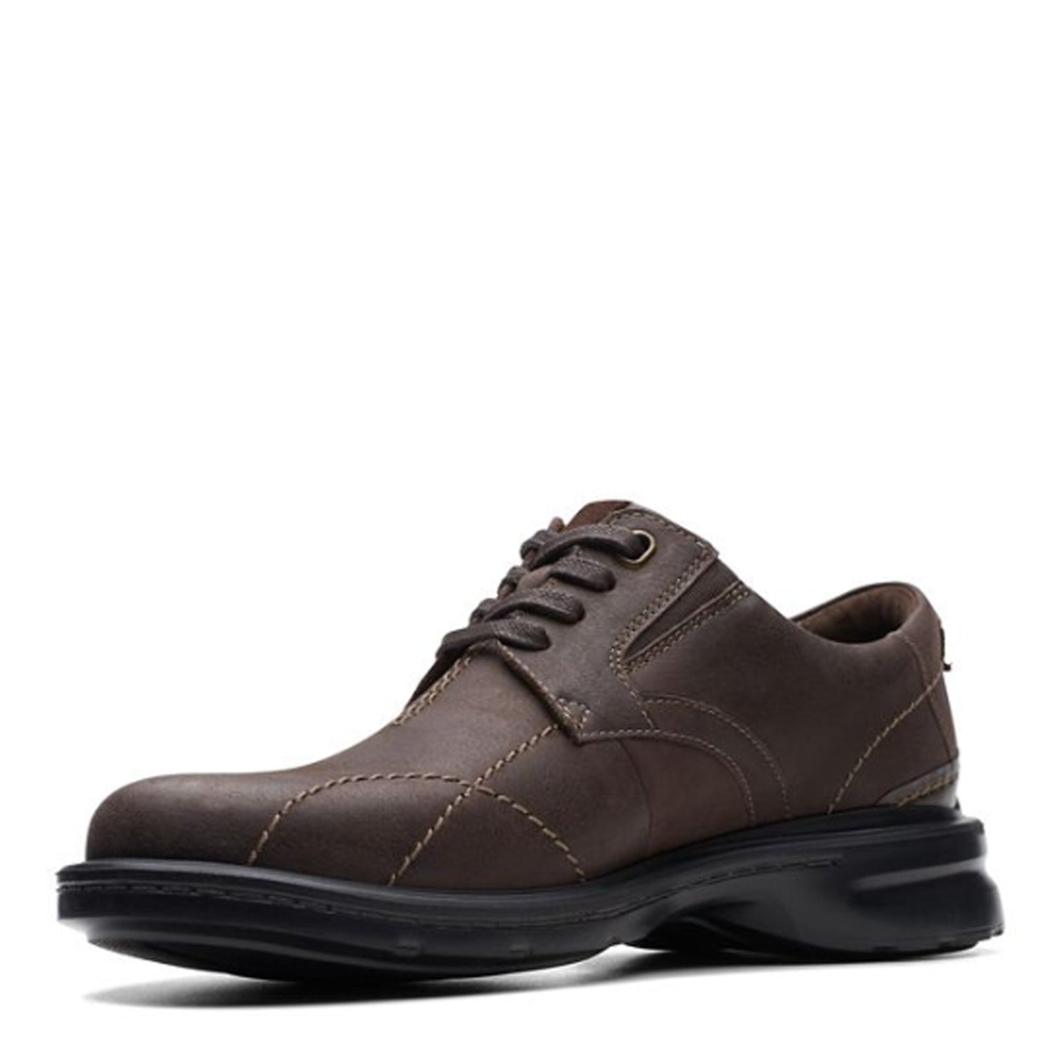 Peltz Shoes  Men's Clarks Gessler Lace Slip-On Dark Brown 26171540