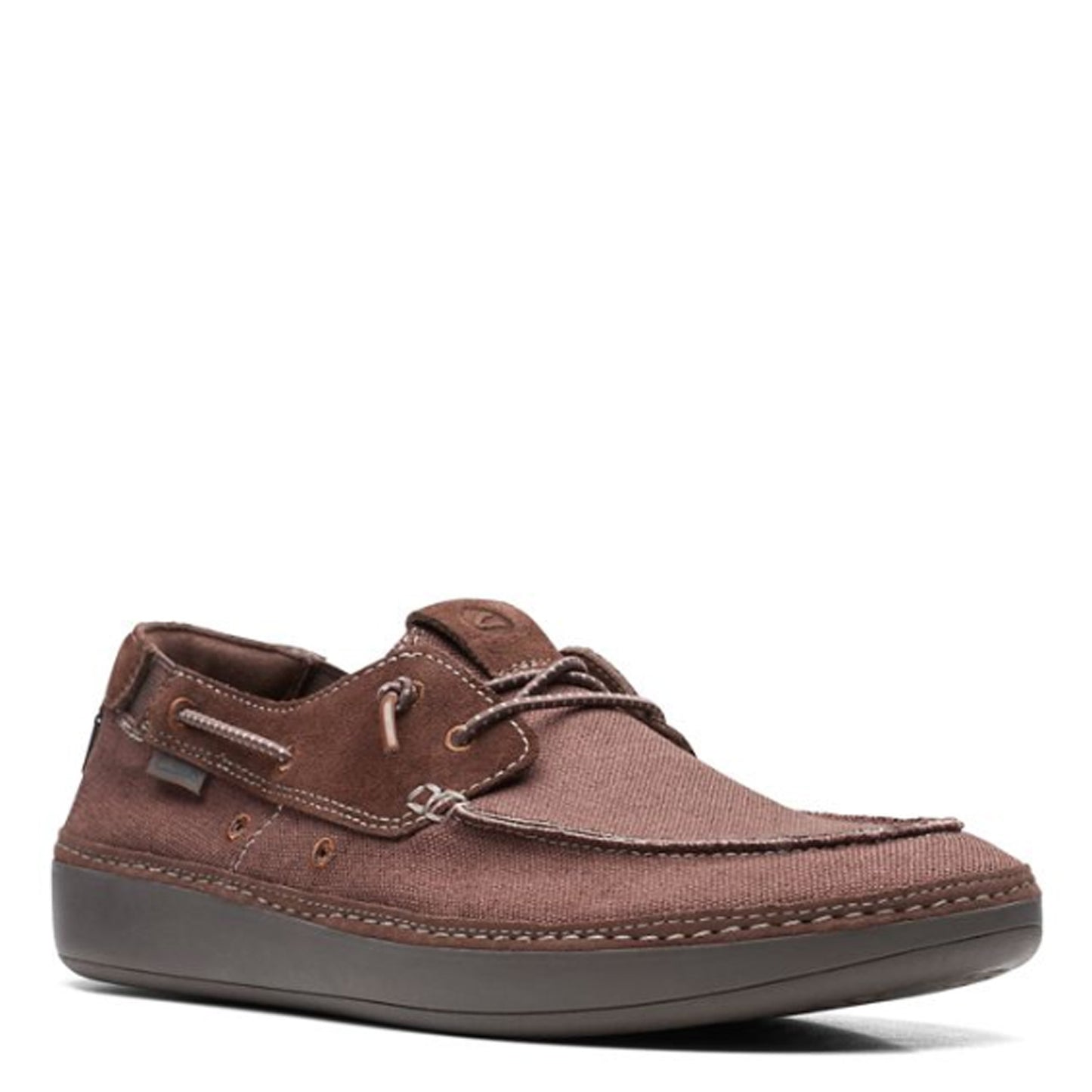 Peltz Shoes  Men's Clarks Higley Tie Boat Shoe Brown 26171554