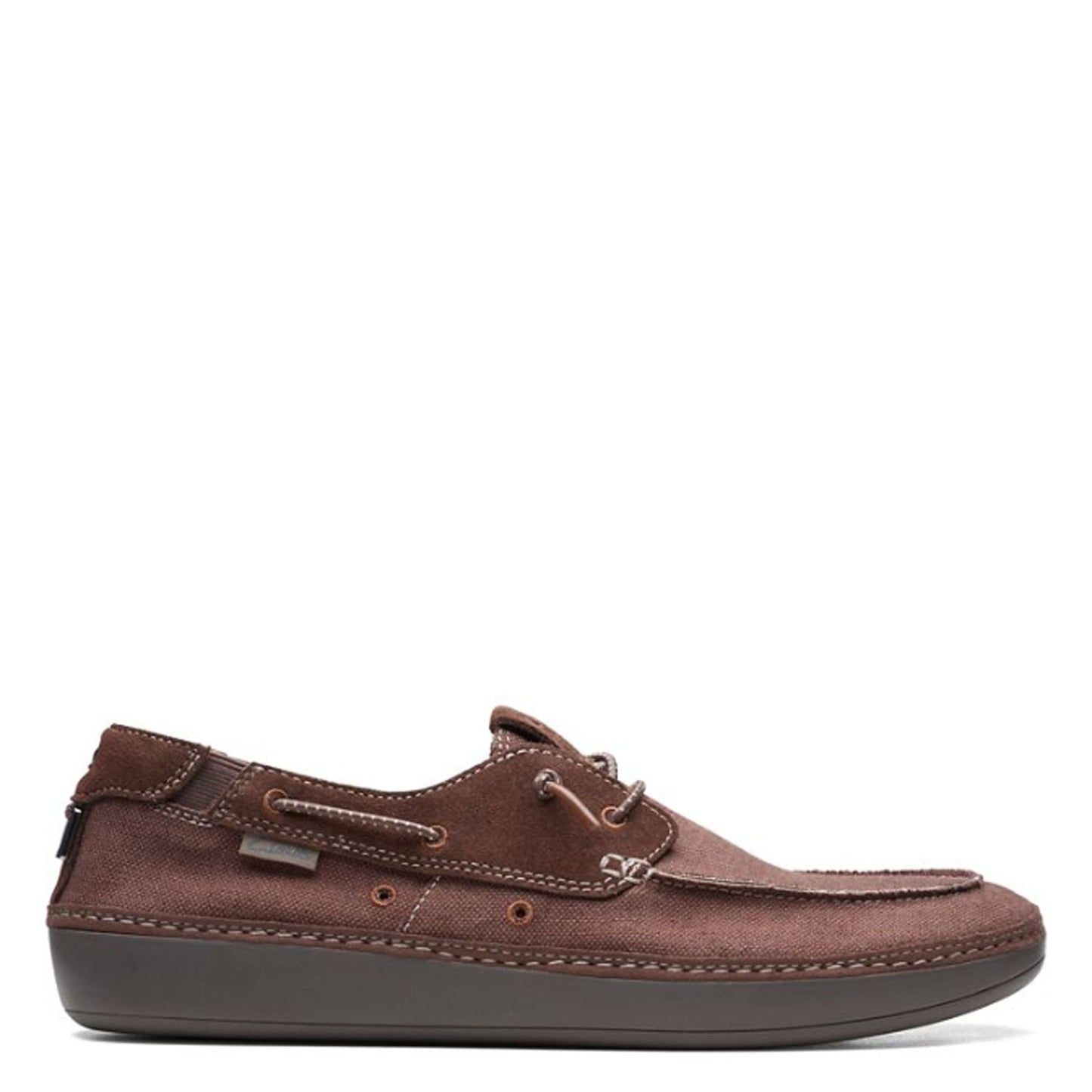 Peltz Shoes  Men's Clarks Higley Tie Boat Shoe Brown 26171554
