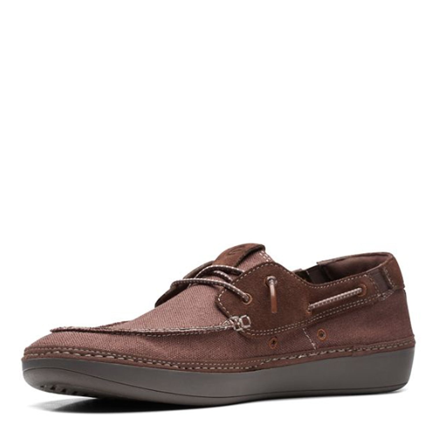 Peltz Shoes  Men's Clarks Higley Tie Boat Shoe Brown 26171554