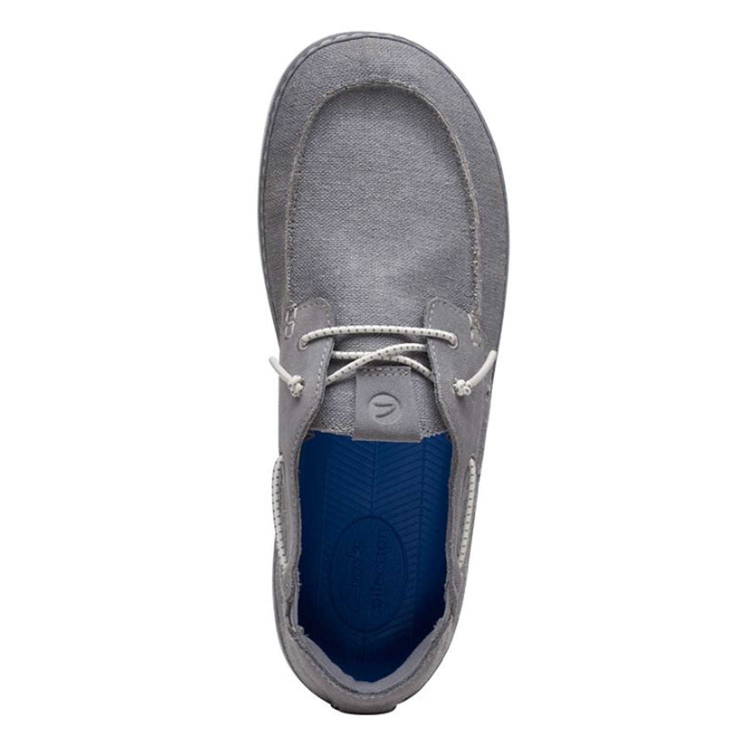 Peltz Shoes  Men's Clarks Higley Tie Boat Shoe Grey 26171555