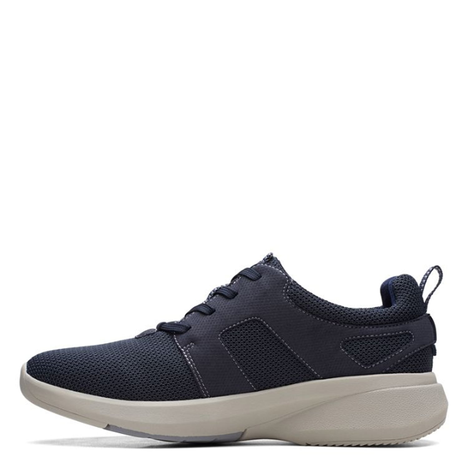 Peltz Shoes  Men's Clarks Lehman Tie Sneaker Navy 26171565