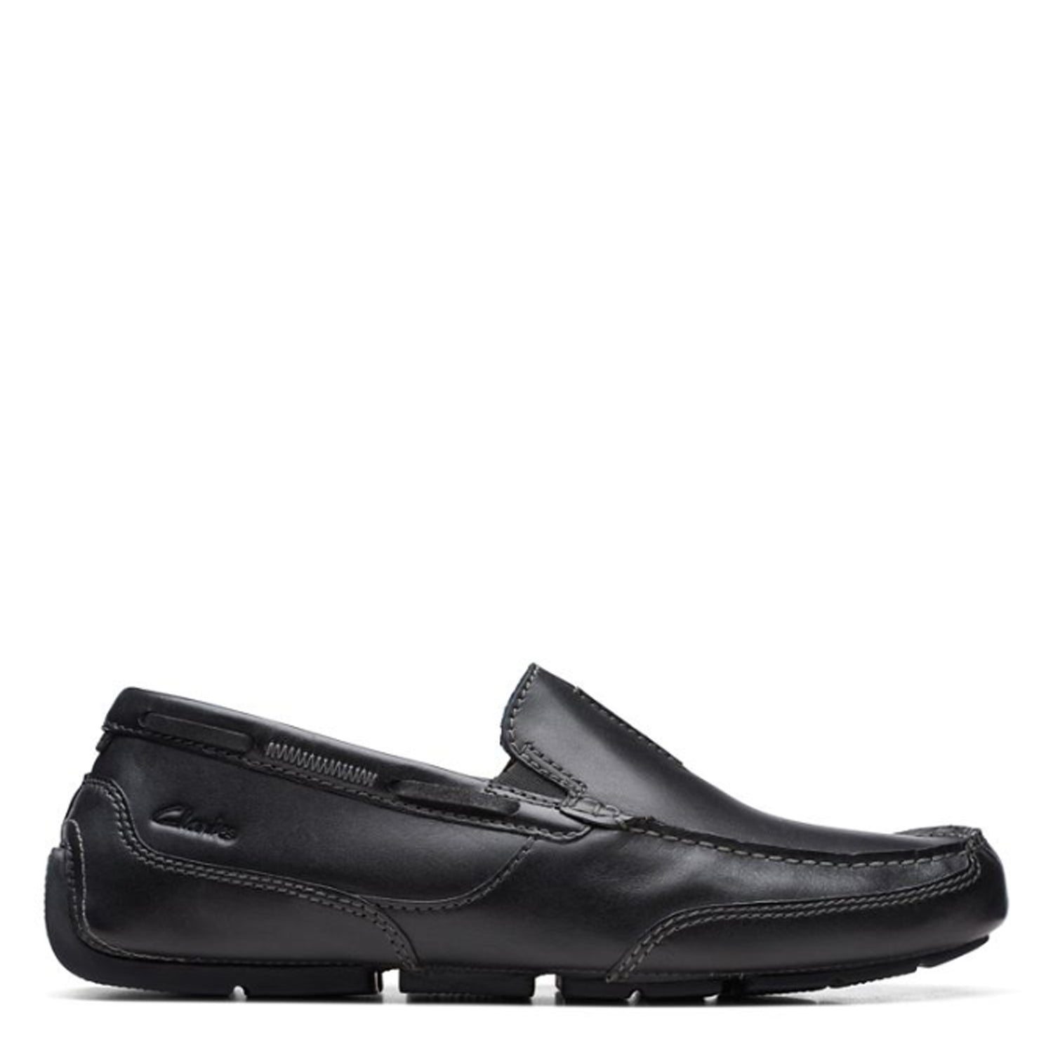 Peltz Shoes  Men's Clarks Markman Seam Loafer Black 26171567
