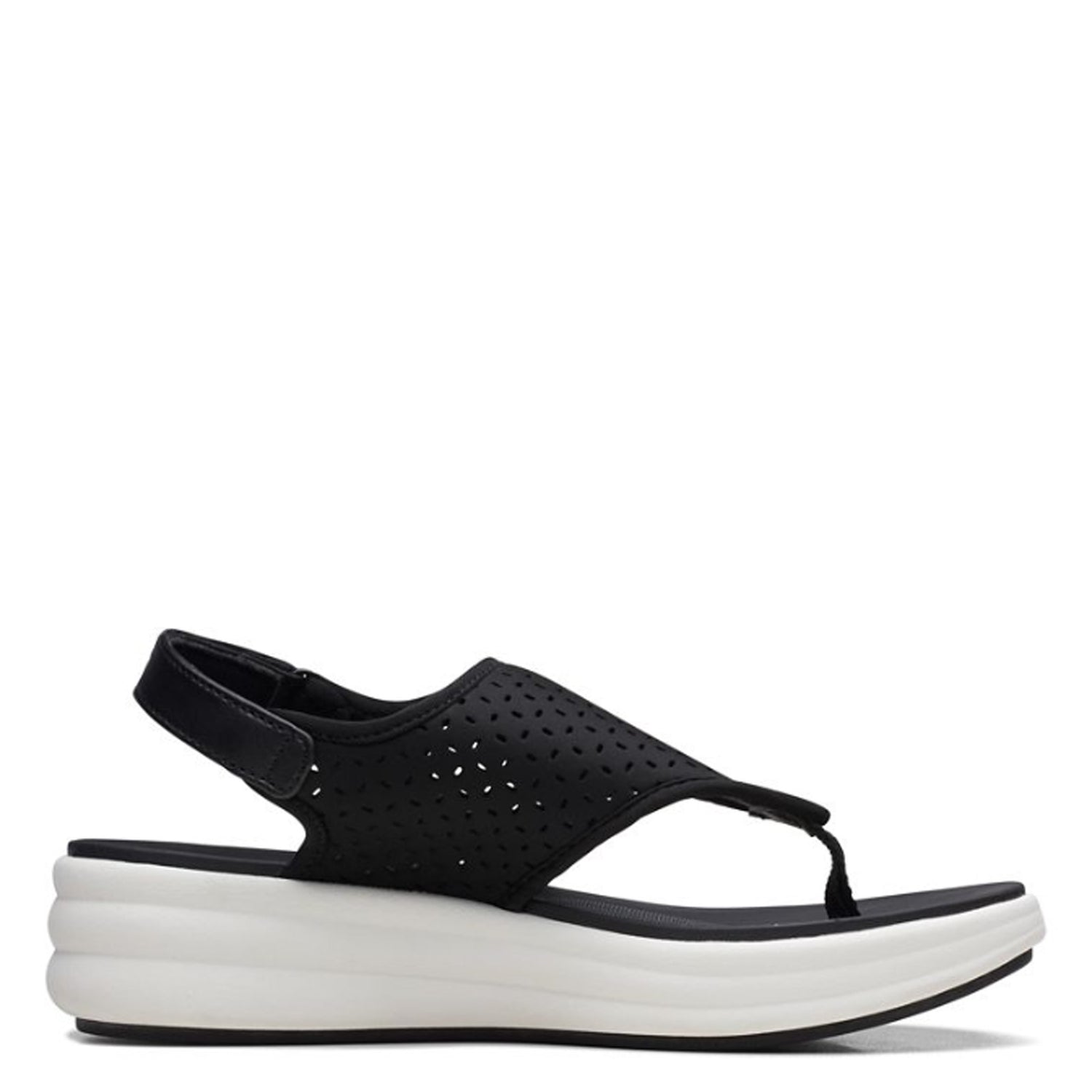 Peltz Shoes  Women's Clarks Drift Blossom Sandal BLACK 26171817