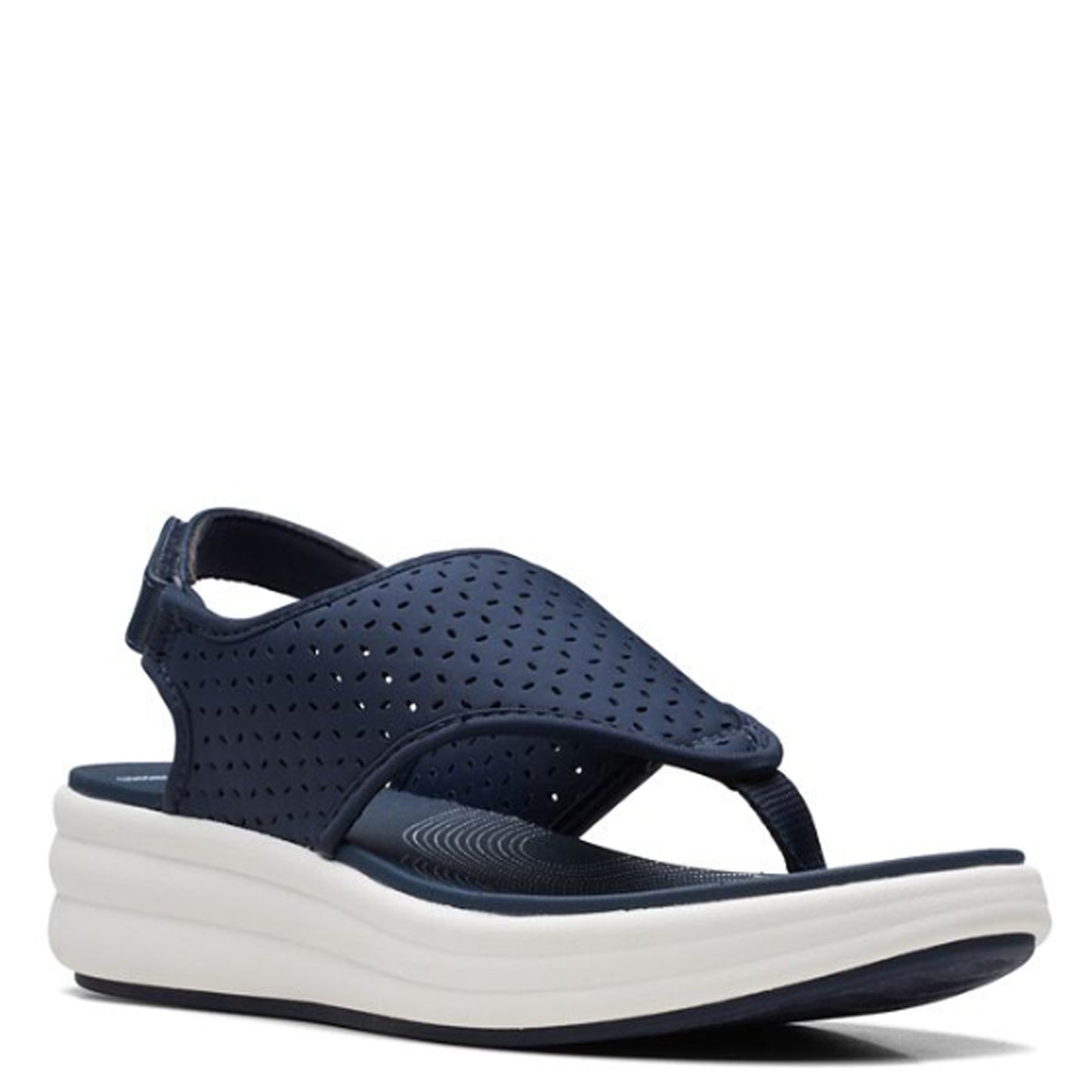 Peltz Shoes  Women's Clarks Drift Blossom Sandal NAVY 26171820